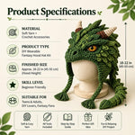 Hood Hat DIY Crochet Kit, Demon Dragon, Grey Wolf, Fox, Frog, Demonic Skull, Pumpkin Monster, Highland Cattle
