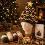 Lighted Christmas Tree Crochet Hat DIY Kit, Christmas, Halloween, Ice Crystals, Pearlescent, Candy Land, Rural Radiance, Blush Gold, Angel Blessing, Winter Forest, Vintage Village, Circus