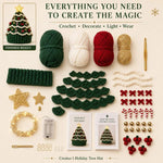 Lighted Christmas Tree Crochet Hat DIY Kit, Christmas, Halloween, Ice Crystals, Pearlescent, Candy Land, Rural Radiance, Blush Gold, Angel Blessing, Winter Forest, Vintage Village, Circus