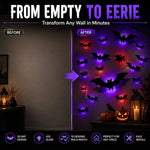 Halloween LED Glowing Bat Wall Decorations Kit, 12 PCS/Pack, 24 PCS/Pack, 36 PCS/Pack, 48 PCS/Pack, 60 PCS/Pack, 1 PC 3D