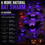 Halloween LED Glowing Bat Wall Decorations Kit, 12 PCS/Pack, 24 PCS/Pack, 36 PCS/Pack, 48 PCS/Pack, 60 PCS/Pack, 1 PC 3D