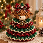 Crochet Animal Yarn Christmas Tree DIY Kit, Highland Cattle, Reindeer, Fox, Lamb, Owl, Kitten, Dachshund