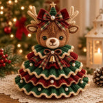 Crochet Animal Yarn Christmas Tree DIY Kit, Highland Cattle, Reindeer, Fox, Lamb, Owl, Kitten, Dachshund