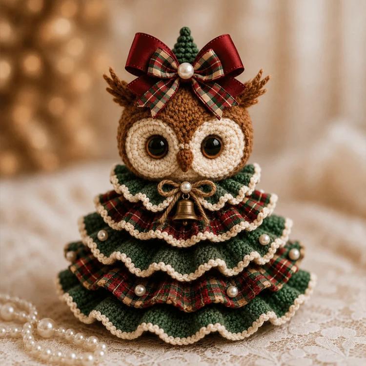 Crochet Animal Yarn Christmas Tree DIY Kit, Highland Cattle, Reindeer, Fox, Lamb, Owl, Kitten, Dachshund