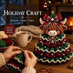 Crochet Animal Yarn Christmas Tree DIY Kit, Highland Cattle, Reindeer, Fox, Lamb, Owl, Kitten, Dachshund
