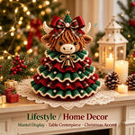 Crochet Animal Yarn Christmas Tree DIY Kit, Highland Cattle, Reindeer, Fox, Lamb, Owl, Kitten, Dachshund
