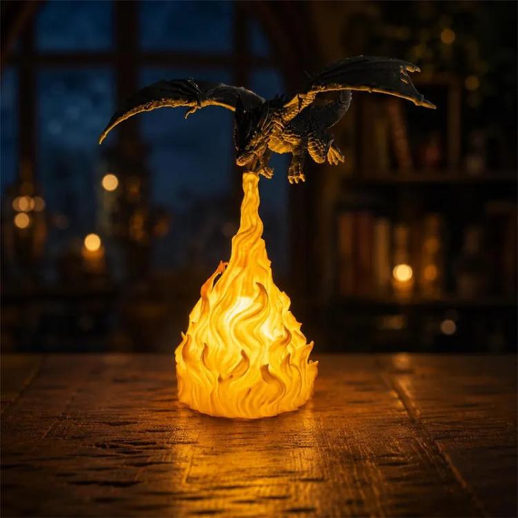 Flame Breath Dragon Night Light, Black Dragon + Yellow Flames Model A, Black Dragon + Yellow Flames Model B, Black Dragon + Orange Flames Model B