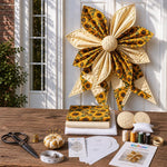 Patchwork Bow Wreath Sewing DIY Kit, Sunflower, Red Sparrow, Christmas, Halloween, Freedom Festival, Autumn Harvest, Highland Cattle, Bee