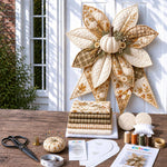 Patchwork Bow Wreath Sewing DIY Kit, Sunflower, Red Sparrow, Christmas, Halloween, Freedom Festival, Autumn Harvest, Highland Cattle, Bee
