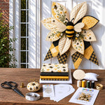 Patchwork Bow Wreath Sewing DIY Kit, Sunflower, Red Sparrow, Christmas, Halloween, Freedom Festival, Autumn Harvest, Highland Cattle, Bee