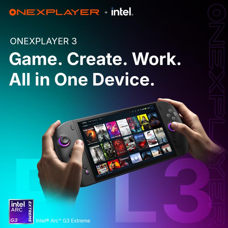 ONE-NETBOOK OneXPlayer 3 Handheld Game Console, 8.8 inch AMOLED, Windows 11 Intel Arc G3 Extreme CPU, 24GB+512GB, 24GB+1TB, 32GB+1TB