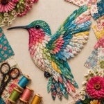 3D Patchwork Bird DIY Craft Kit, Twilight Garden Hummingbird, Summer Garden Hummingbird, Autumn Harvest Hummingbird, Spring Hummingbird, Cardinal, Robin, Owl, Tit, Peacock, Parrot, Bluebird, Eagle, Crow, Flamingo