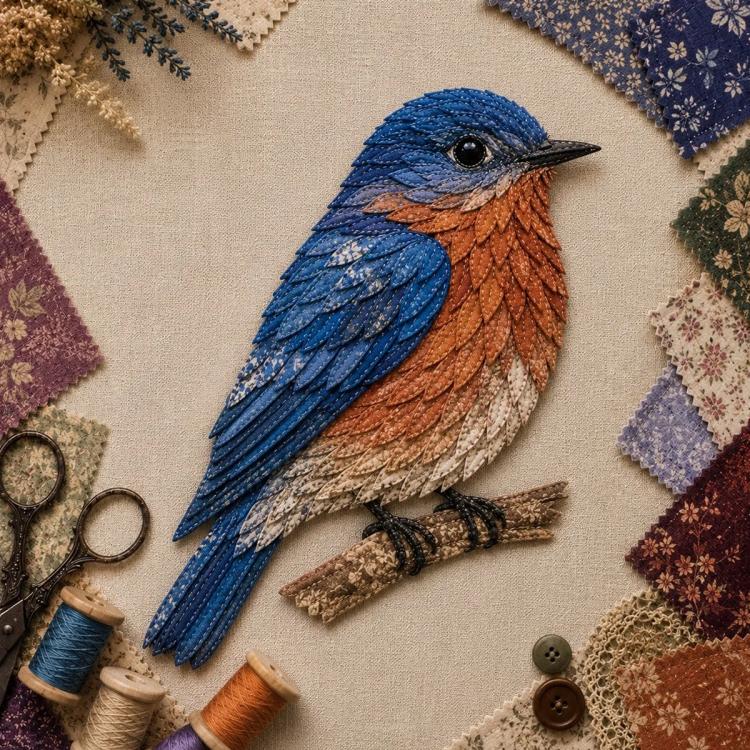 3D Patchwork Bird DIY Craft Kit, Twilight Garden Hummingbird, Summer Garden Hummingbird, Autumn Harvest Hummingbird, Spring Hummingbird, Cardinal, Robin, Owl, Tit, Peacock, Parrot, Bluebird, Eagle, Crow, Flamingo