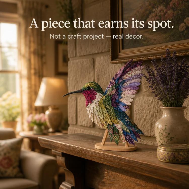 3D Patchwork Bird DIY Craft Kit, Twilight Garden Hummingbird, Summer Garden Hummingbird, Autumn Harvest Hummingbird, Spring Hummingbird, Cardinal, Robin, Owl, Tit, Peacock, Parrot, Bluebird, Eagle, Crow, Flamingo