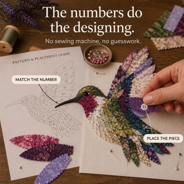 3D Patchwork Bird DIY Craft Kit, Twilight Garden Hummingbird, Summer Garden Hummingbird, Autumn Harvest Hummingbird, Spring Hummingbird, Cardinal, Robin, Owl, Tit, Peacock, Parrot, Bluebird, Eagle, Crow, Flamingo