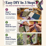 3D Patchwork Bird DIY Craft Kit, Twilight Garden Hummingbird, Summer Garden Hummingbird, Autumn Harvest Hummingbird, Spring Hummingbird, Cardinal, Robin, Owl, Tit, Peacock, Parrot, Bluebird, Eagle, Crow, Flamingo