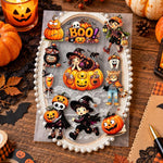 Halloween Embossed Cartoon Cute Stickers, Type A, Type B, Type C, Type D, 4 PCS
