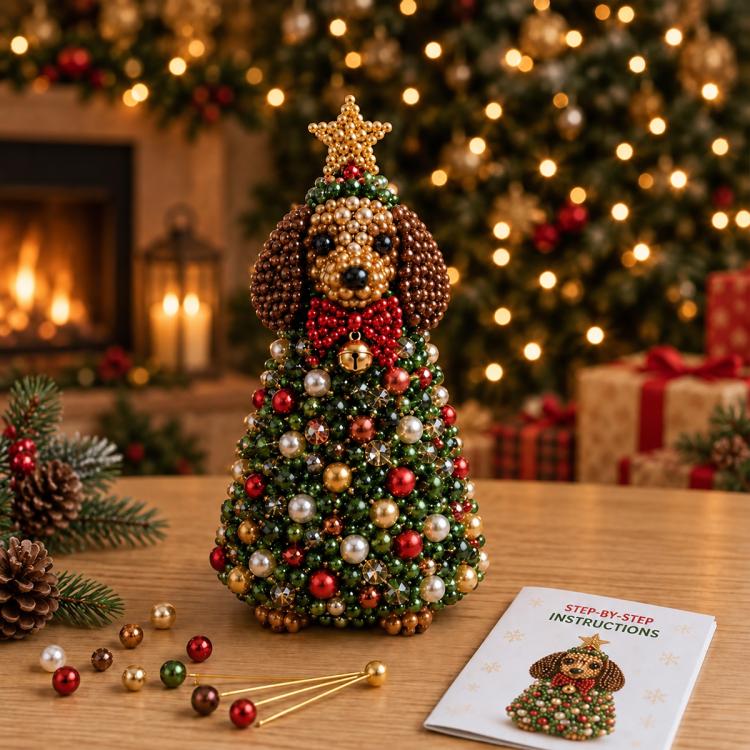 DIY Beaded Animals Decorations Tree Craft Kit, Dachshund, Hedgehog, Owl, Penguin, Rabbit, Highland Cattle, Reindeer, White Bear, Kitten, Pony, Raccoon, Fox