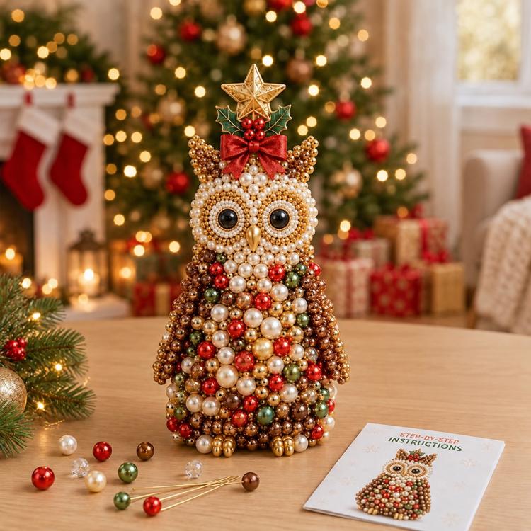 DIY Beaded Animals Decorations Tree Craft Kit, Dachshund, Hedgehog, Owl, Penguin, Rabbit, Highland Cattle, Reindeer, White Bear, Kitten, Pony, Raccoon, Fox