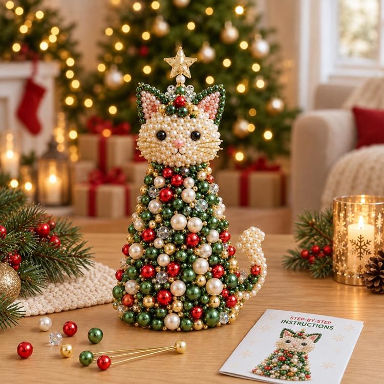 DIY Beaded Animals Decorations Tree Craft Kit, Dachshund, Hedgehog, Owl, Penguin, Rabbit, Highland Cattle, Reindeer, White Bear, Kitten, Pony, Raccoon, Fox