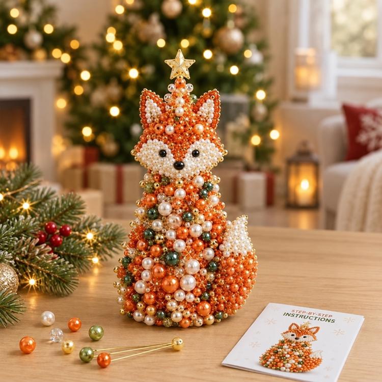 DIY Beaded Animals Decorations Tree Craft Kit, Dachshund, Hedgehog, Owl, Penguin, Rabbit, Highland Cattle, Reindeer, White Bear, Kitten, Pony, Raccoon, Fox