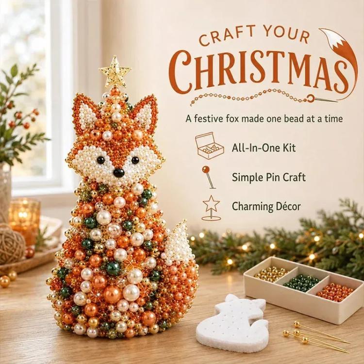 DIY Beaded Animals Decorations Tree Craft Kit, Dachshund, Hedgehog, Owl, Penguin, Rabbit, Highland Cattle, Reindeer, White Bear, Kitten, Pony, Raccoon, Fox