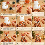 DIY Beaded Animals Decorations Tree Craft Kit, Dachshund, Hedgehog, Owl, Penguin, Rabbit, Highland Cattle, Reindeer, White Bear, Kitten, Pony, Raccoon, Fox