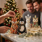 DIY Beaded Animals Decorations Tree Craft Kit, Dachshund, Hedgehog, Owl, Penguin, Rabbit, Highland Cattle, Reindeer, White Bear, Kitten, Pony, Raccoon, Fox