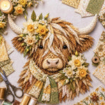 Highland Cow 3D Layered Fabric Art DIY Kit, January, February, March, April, May, June, July, August, September, October, November, December