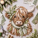 Highland Cow 3D Layered Fabric Art DIY Kit, January, February, March, April, May, June, July, August, September, October, November, December