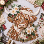 Highland Cow 3D Layered Fabric Art DIY Kit, January, February, March, April, May, June, July, August, September, October, November, December