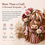 Highland Cow 3D Layered Fabric Art DIY Kit, January, February, March, April, May, June, July, August, September, October, November, December
