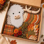Highland Cow 3D Layered Fabric Art DIY Kit, January, February, March, April, May, June, July, August, September, October, November, December