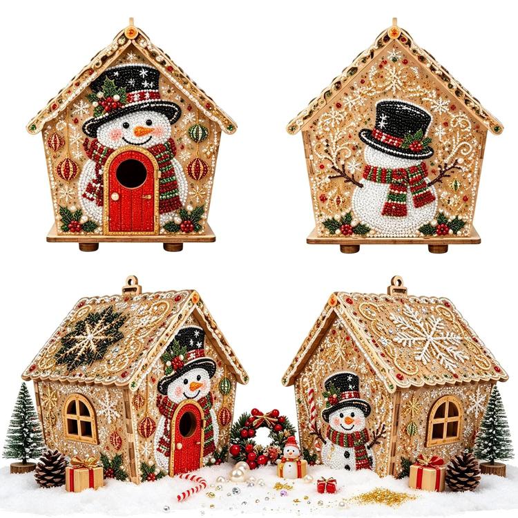 DIY Beaded Pearl Art Christmas Decorations Craft Kit, Santa Claus, Christmas Tree, Wreath, Elk, Snowman, Sock
