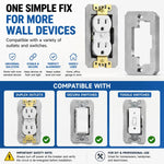 10 PCS/Pack Electrical Outlets Wall Plate Spacer Metal Mounting Accessories