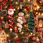Crochet Christmas Spiral Hanging Ornament DIY Kit, Snowman, Santa Claus, Christmas Tree, Winter Penguin, Merry Reindeer, Night of the Ghosts, Pumpkin Ghost, Snowman Model B, Santa Claus Model B, Christmas Tree Model B