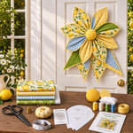 Patchwork Quilted Bow Sewing DIY Kit, Maple Leaves, Spring Flowers, Halloween, Summer Lemon, Winter Snowflakes, Christmas, Red Sparrow
