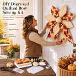 Patchwork Quilted Bow Sewing DIY Kit, Maple Leaves, Spring Flowers, Halloween, Summer Lemon, Winter Snowflakes, Christmas, Red Sparrow