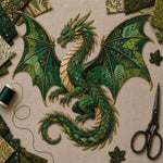 3D Mythic Wilds DIY Layered Patchwork Art Kit, Phoenix, Bigfoot Monster, Crow, Elk, Red Dragon, Blue Dragon, Green Dragon, Purple Dragon