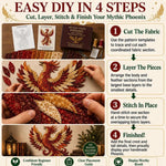 3D Mythic Wilds DIY Layered Patchwork Art Kit, Phoenix, Bigfoot Monster, Crow, Elk, Red Dragon, Blue Dragon, Green Dragon, Purple Dragon