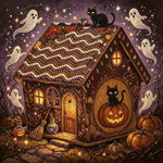 DIY Beaded Pearl Art Halloween Decorations Craft Kit, Pink Ghosts, Magical Witch, Bountiful Pumpkin, Retro Cat, Tombstone, Midnight Ghosts, Candy Corn, Pirate Skull, Eyeball Pumpkin, Scarlet Cat