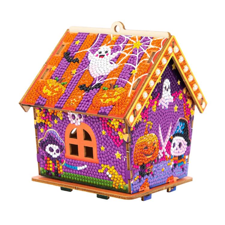 DIY Beaded Pearl Art Halloween Decorations Craft Kit, Pink Ghosts, Magical Witch, Bountiful Pumpkin, Retro Cat, Tombstone, Midnight Ghosts, Candy Corn, Pirate Skull, Eyeball Pumpkin, Scarlet Cat