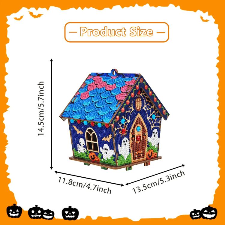 DIY Beaded Pearl Art Halloween Decorations Craft Kit, Pink Ghosts, Magical Witch, Bountiful Pumpkin, Retro Cat, Tombstone, Midnight Ghosts, Candy Corn, Pirate Skull, Eyeball Pumpkin, Scarlet Cat