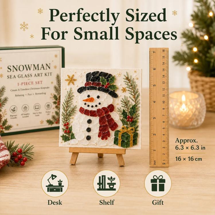 Christmas Acrylic Sea Glass DIY Art Kit, Snowman, Santa Claus, Christmas Tree, Reindeer, Train, Christmas Stocking, House