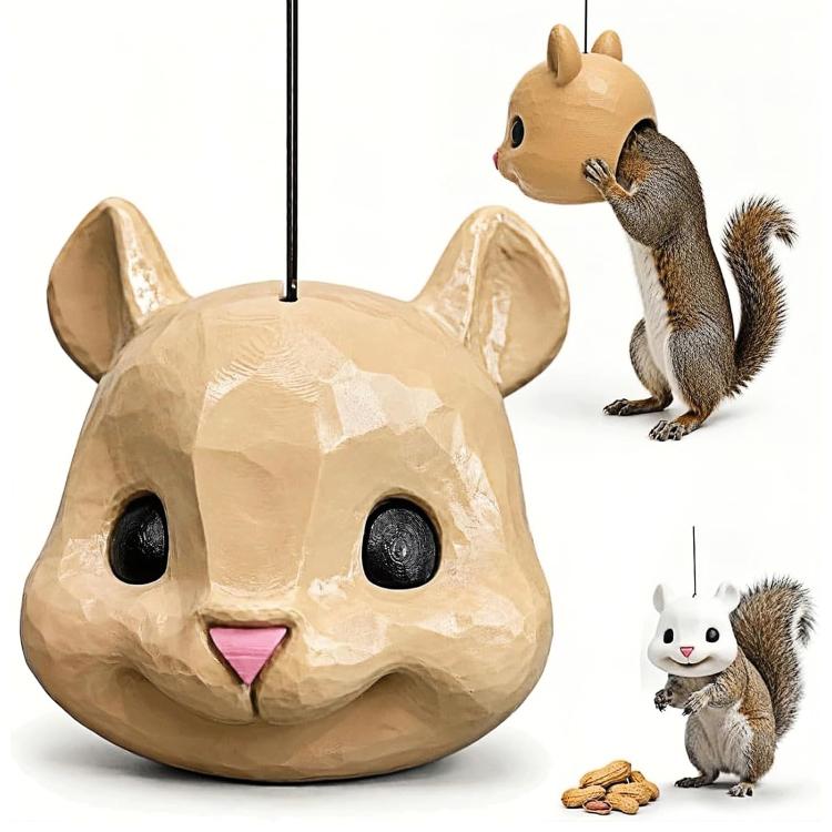Big Funny Animal Squirrel Head Feeder for Outdoor Garden