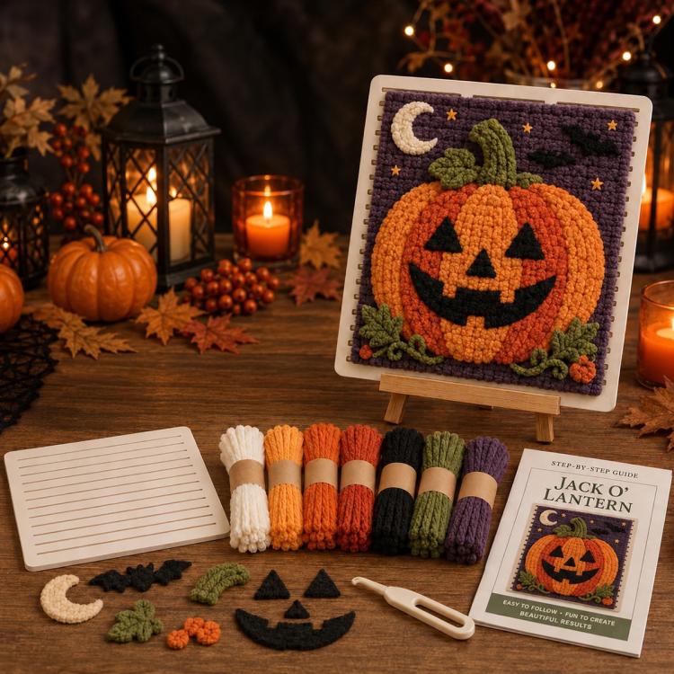 3D Halloween Fabric Weaving Quilt DIY Kit, Pumpkin, Ghosts, Witch, Mummy, Skull, Vampire