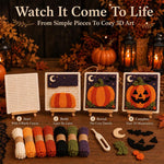 3D Halloween Fabric Weaving Quilt DIY Kit, Pumpkin, Ghosts, Witch, Mummy, Skull, Vampire