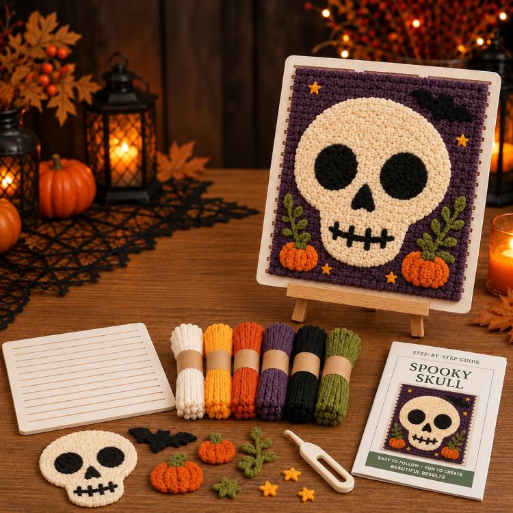 3D Halloween Fabric Weaving Quilt DIY Kit, Pumpkin, Ghosts, Witch, Mummy, Skull, Vampire
