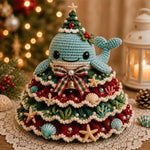 Crochet Marine Animal Yarn Christmas Tree DIY Kit, Clownfish, Sea Turtle, Dolphin, Octopus, Seahorse, Crab, Whale, Manta Ray