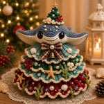 Crochet Marine Animal Yarn Christmas Tree DIY Kit, Clownfish, Sea Turtle, Dolphin, Octopus, Seahorse, Crab, Whale, Manta Ray